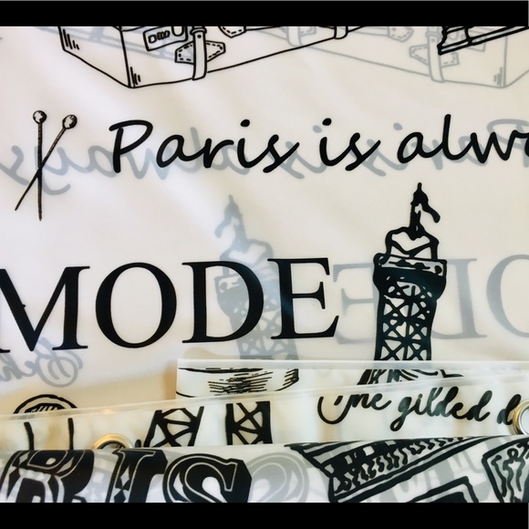 Black Paris Peva Shower Curtain French Pastries - Picture 10 of 14